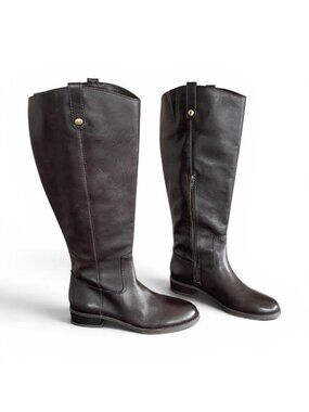 INC International Concepts Fawne Leather Riding Boots in Brown | Women Size 8